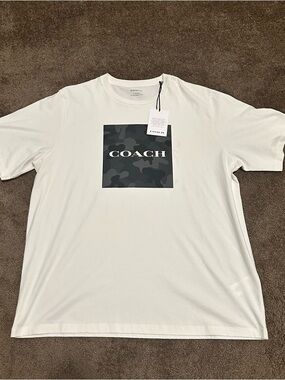 COACH Men’s White Graphic Logo T-Shirt Size XXXL